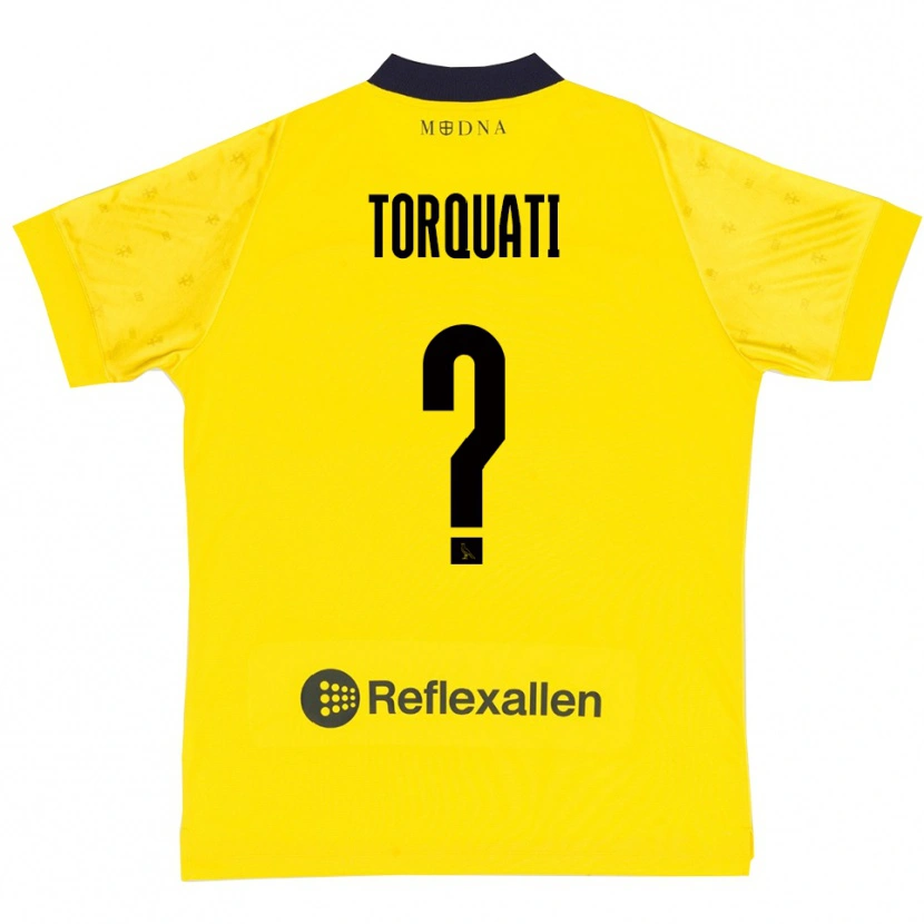 Danxen Kinder Alessandro Torquati #0 Gelb Marineblau Heimtrikot Trikot 2025/26 T-Shirt Österreich