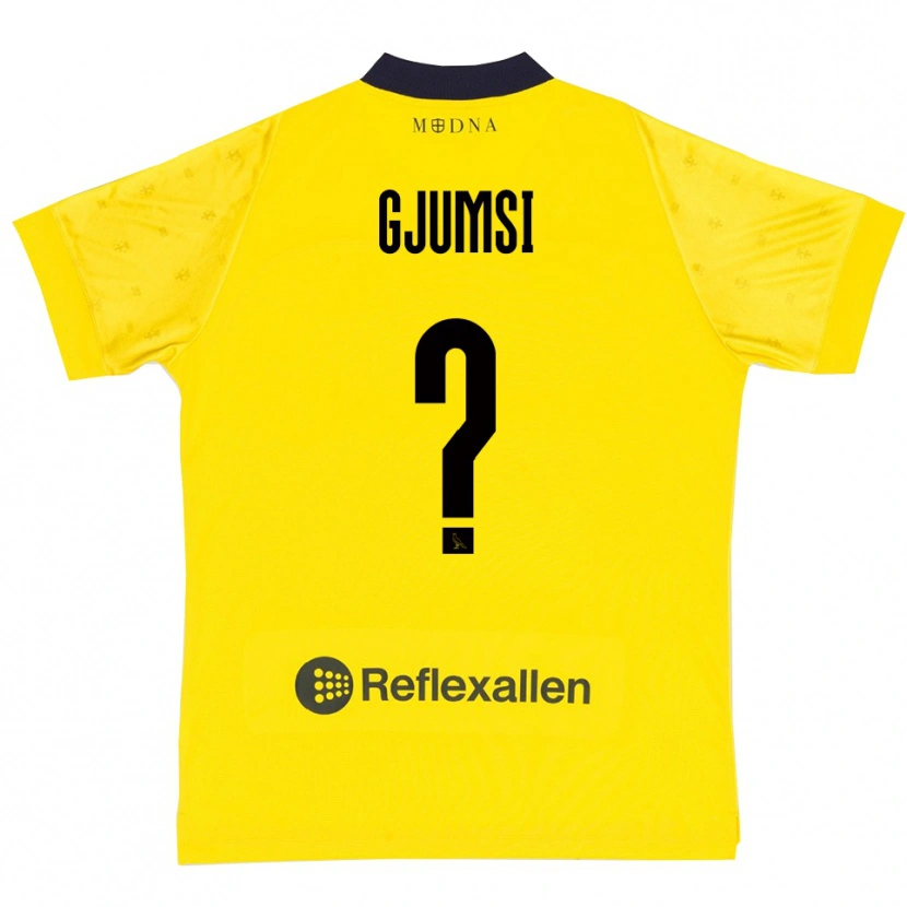 Danxen Kinder Enea Gjumsi #0 Gelb Marineblau Heimtrikot Trikot 2025/26 T-Shirt Österreich