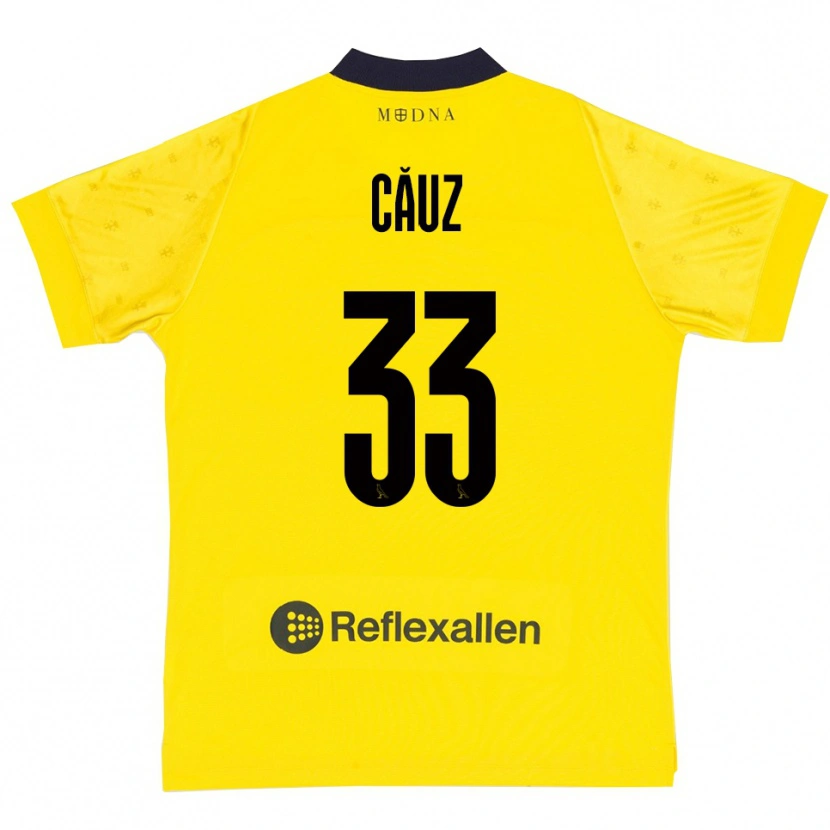 Danxen Kinder Cristian Căuz #33 Gelb Marineblau Heimtrikot Trikot 2025/26 T-Shirt Österreich