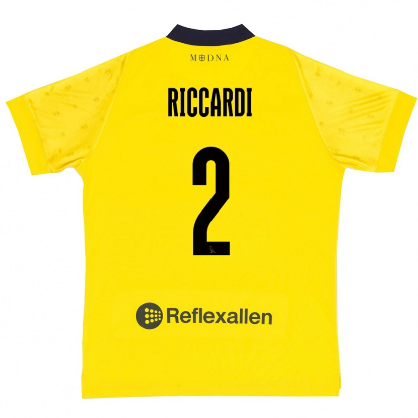 Danxen Kinder Marcello Riccardi #2 Gelb Marineblau Heimtrikot Trikot 2025/26 T-Shirt Österreich