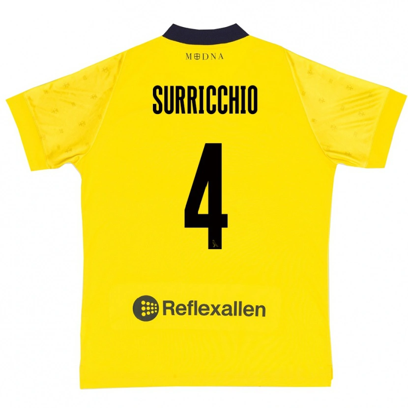 Danxen Kinder Jacopo Surricchio #4 Gelb Marineblau Heimtrikot Trikot 2025/26 T-Shirt Österreich