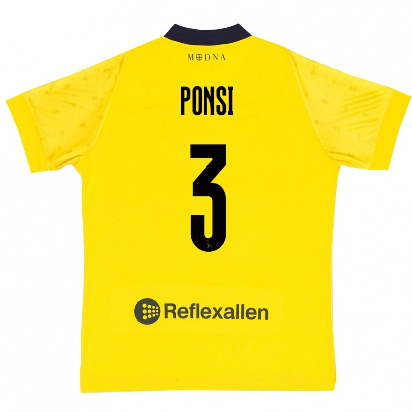 Danxen Kinder Fabio Ponsi #3 Gelb Marineblau Heimtrikot Trikot 2025/26 T-Shirt Österreich