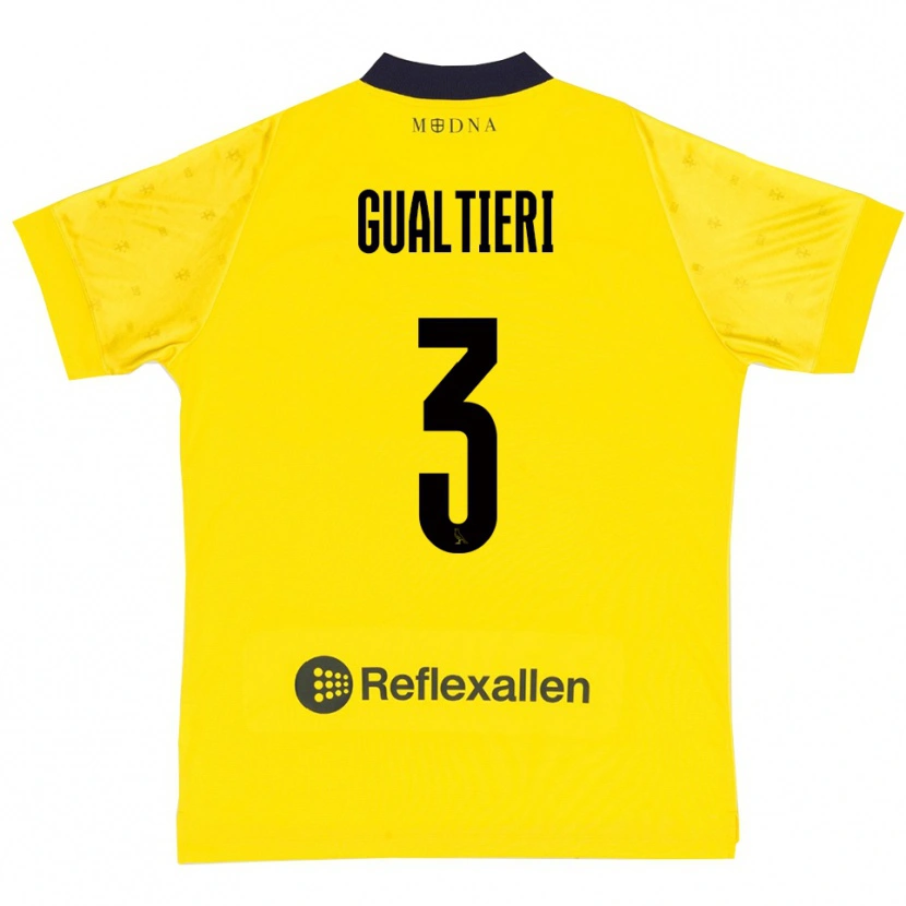 Danxen Kinder Stefano Gualtieri #3 Gelb Marineblau Heimtrikot Trikot 2025/26 T-Shirt Österreich