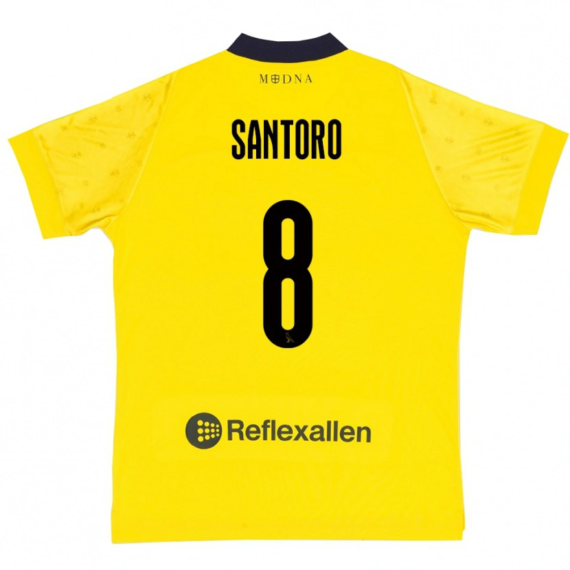 Danxen Kinder Simone Santoro #8 Gelb Marineblau Heimtrikot Trikot 2025/26 T-Shirt Österreich