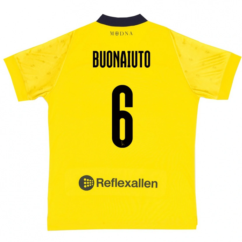 Danxen Kinder Alessandro Buonaiuto #6 Gelb Marineblau Heimtrikot Trikot 2025/26 T-Shirt Österreich