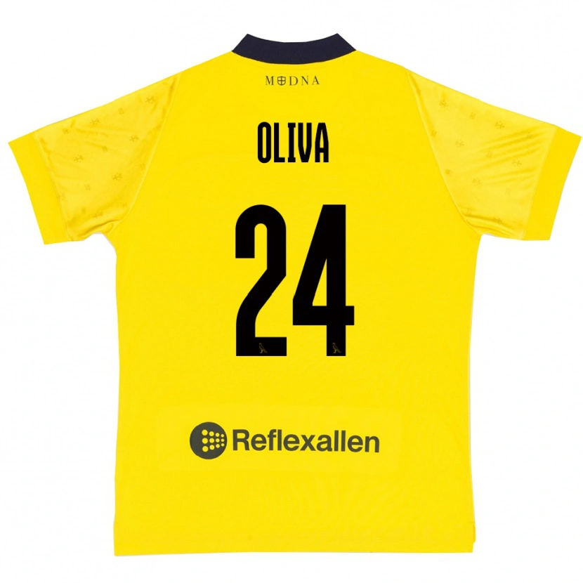 Danxen Kinder Marco Oliva #24 Gelb Marineblau Heimtrikot Trikot 2025/26 T-Shirt Österreich