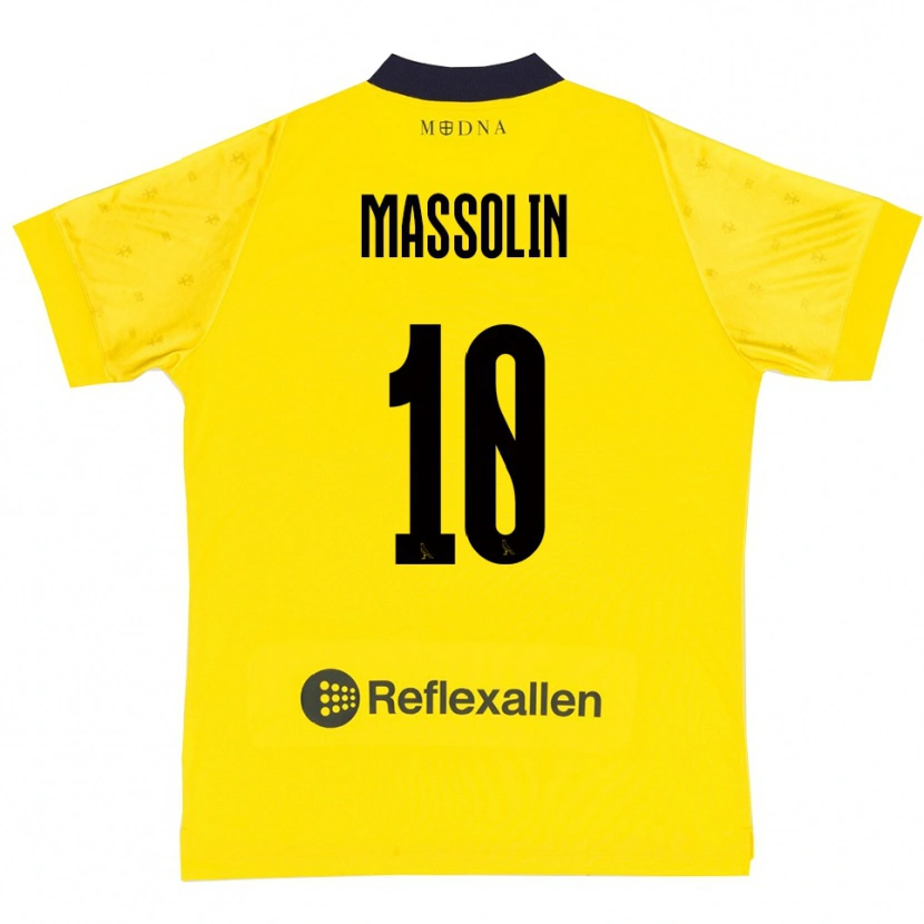 Danxen Kinder Yanis Massolin #10 Gelb Marineblau Heimtrikot Trikot 2025/26 T-Shirt Österreich