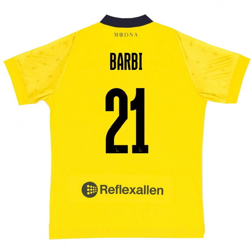 Danxen Kinder Edoardo Barbi #21 Gelb Marineblau Heimtrikot Trikot 2025/26 T-Shirt Österreich