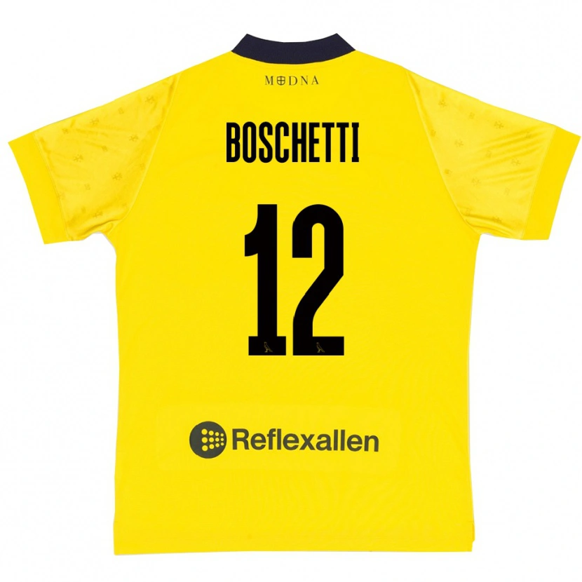 Danxen Kinder Matteo Boschetti #12 Gelb Marineblau Heimtrikot Trikot 2025/26 T-Shirt Österreich