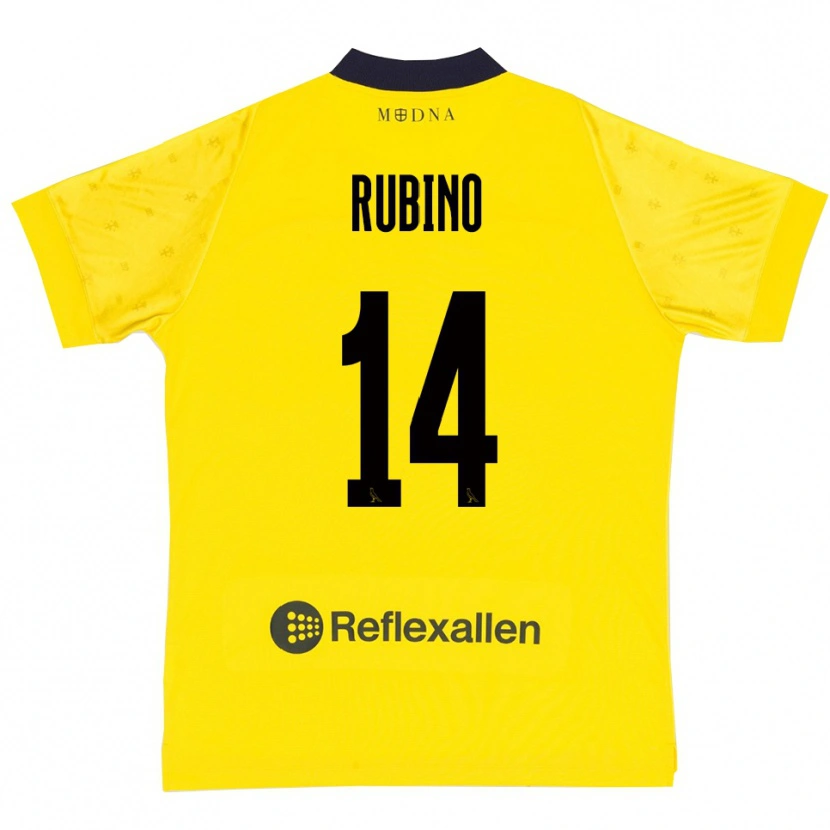 Danxen Kinder Lorenzo Rubino #14 Gelb Marineblau Heimtrikot Trikot 2025/26 T-Shirt Österreich