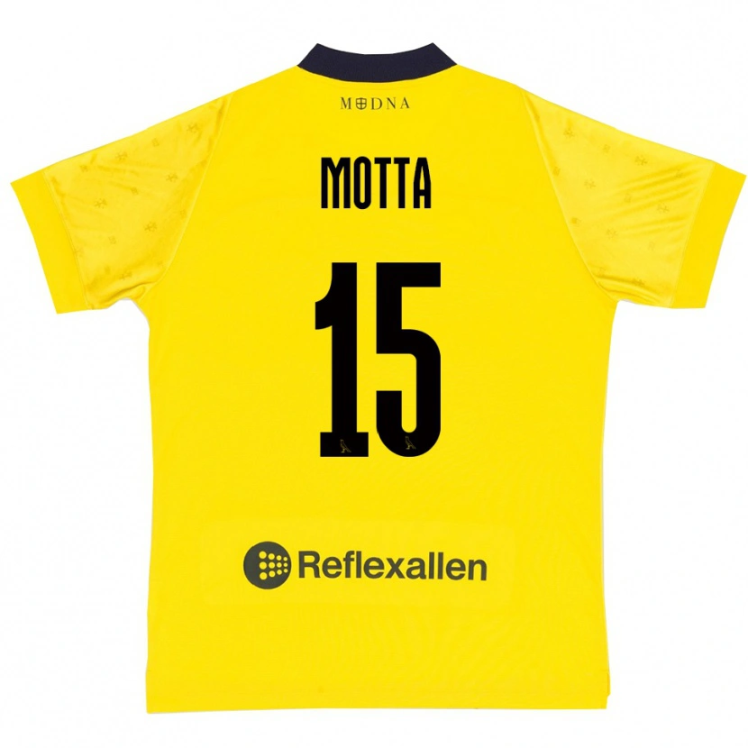 Danxen Kinder Nicolò Motta #15 Gelb Marineblau Heimtrikot Trikot 2025/26 T-Shirt Österreich