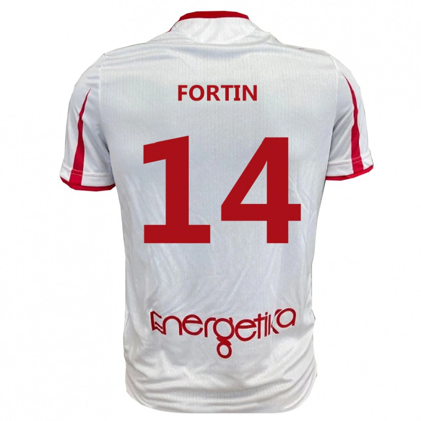 Danxen Kinder Mattia Fortin #14 Weiß Rot Heimtrikot Trikot 2025/26 T-Shirt Österreich