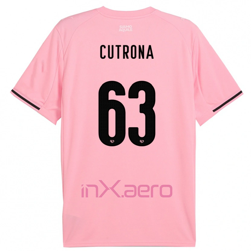 Danxen Kinder Francesco Cutrona #63 Pink Schwarz Heimtrikot Trikot 2025/26 T-Shirt Österreich