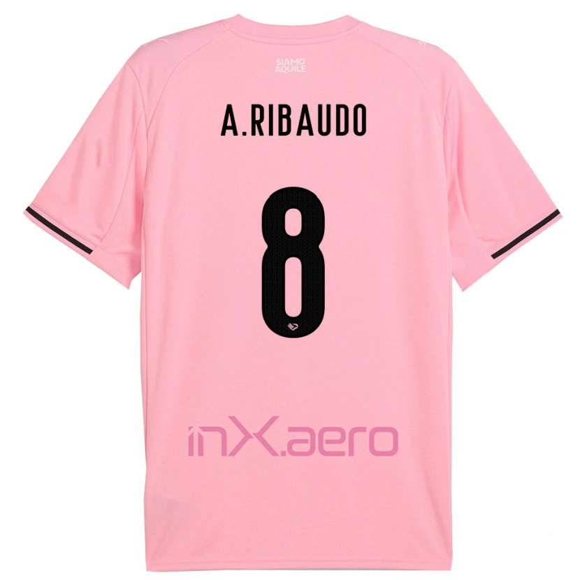 Danxen Kinder Alessandro Ribaudo #8 Pink Schwarz Heimtrikot Trikot 2025/26 T-Shirt Österreich