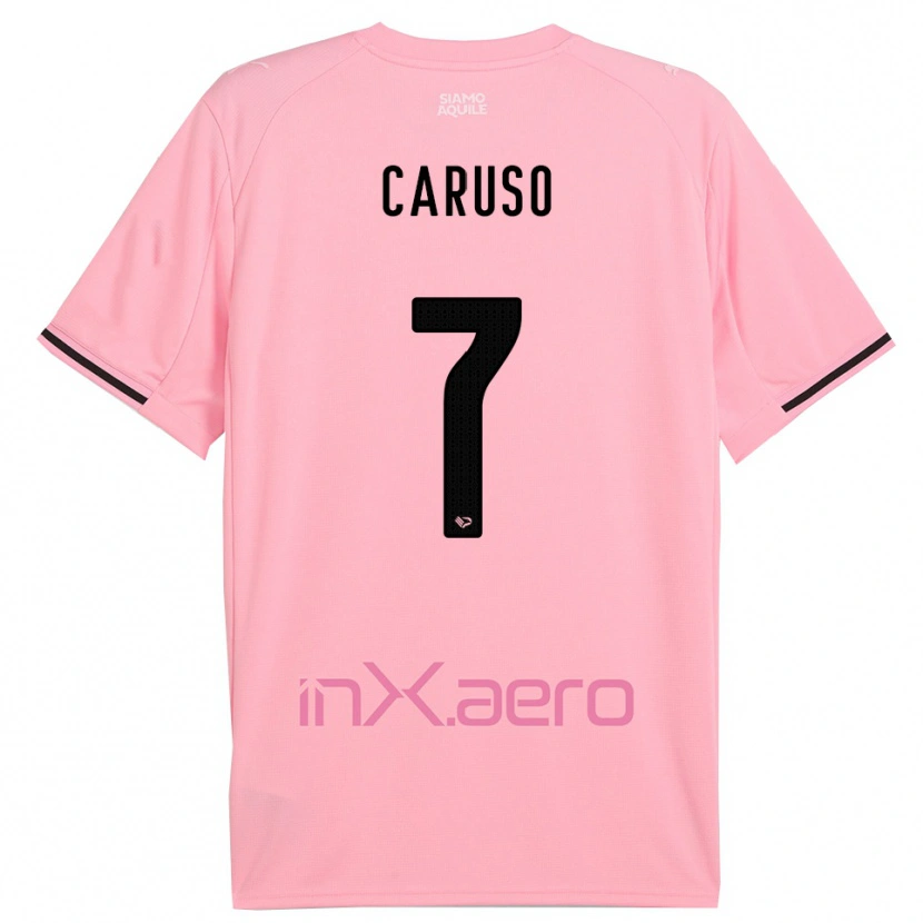 Danxen Kinder Edoardo Caruso #7 Pink Schwarz Heimtrikot Trikot 2025/26 T-Shirt Österreich