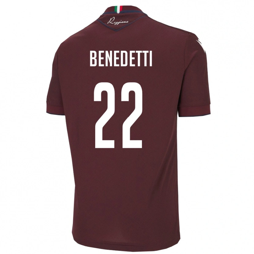 Danxen Kinder Samuele Benedetti #22 Burgund Weiß Heimtrikot Trikot 2025/26 T-Shirt Österreich
