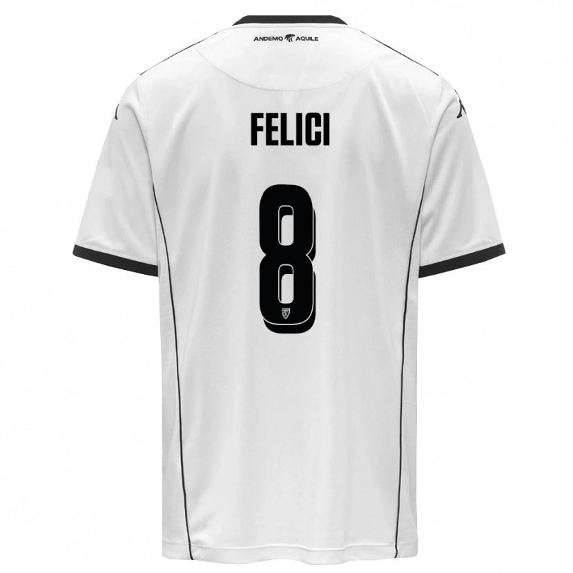 Danxen Kinder Giuseppe Felici #8 Weiß Schwarz Heimtrikot Trikot 2025/26 T-Shirt Österreich