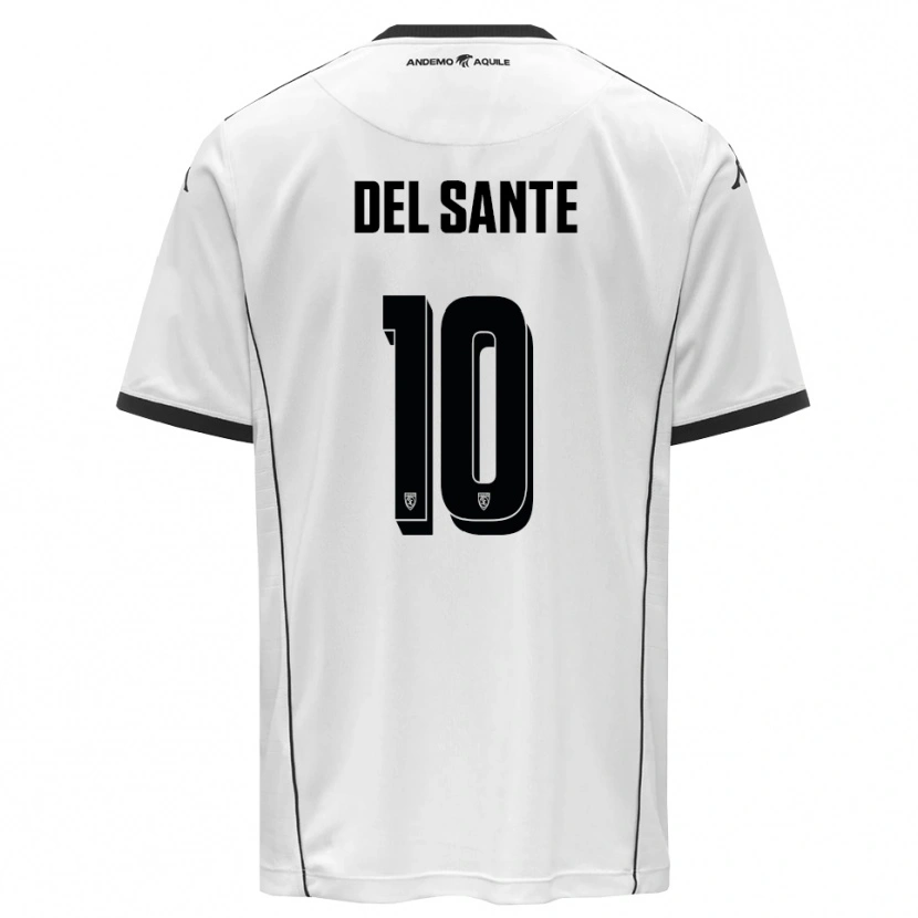 Danxen Kinder Davide Del Sante #10 Weiß Schwarz Heimtrikot Trikot 2025/26 T-Shirt Österreich