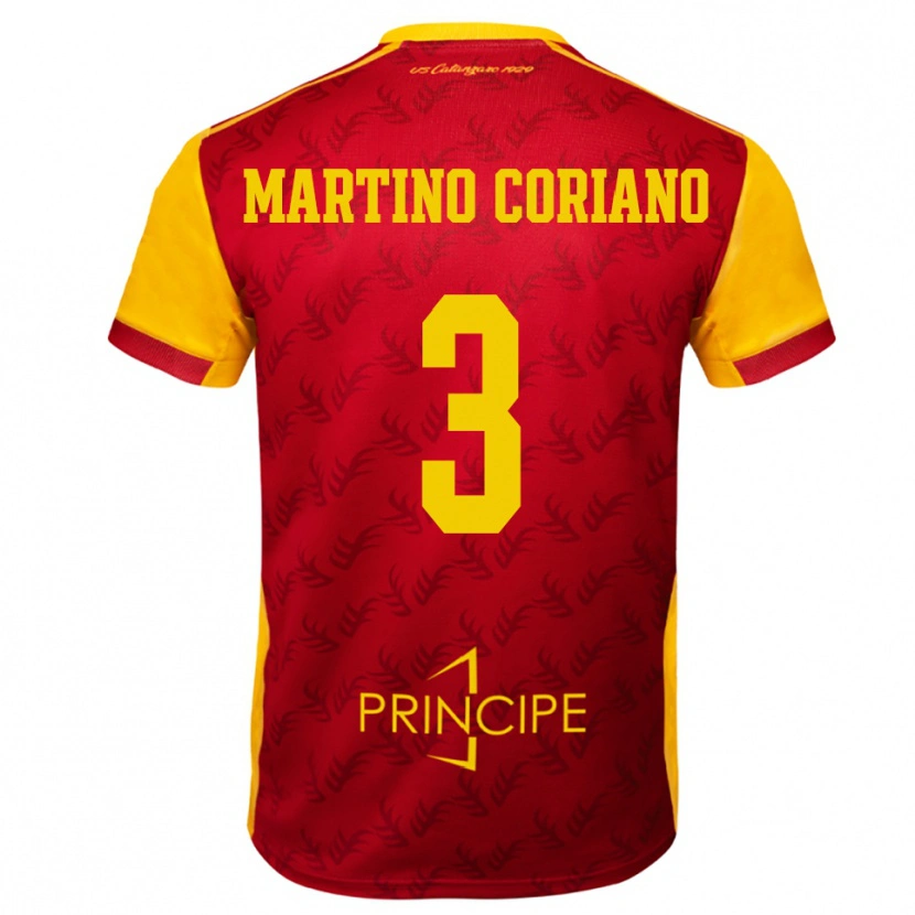 Danxen Kinder Matteo Martino Coriano #3 Gelb Rot Heimtrikot Trikot 2025/26 T-Shirt Österreich