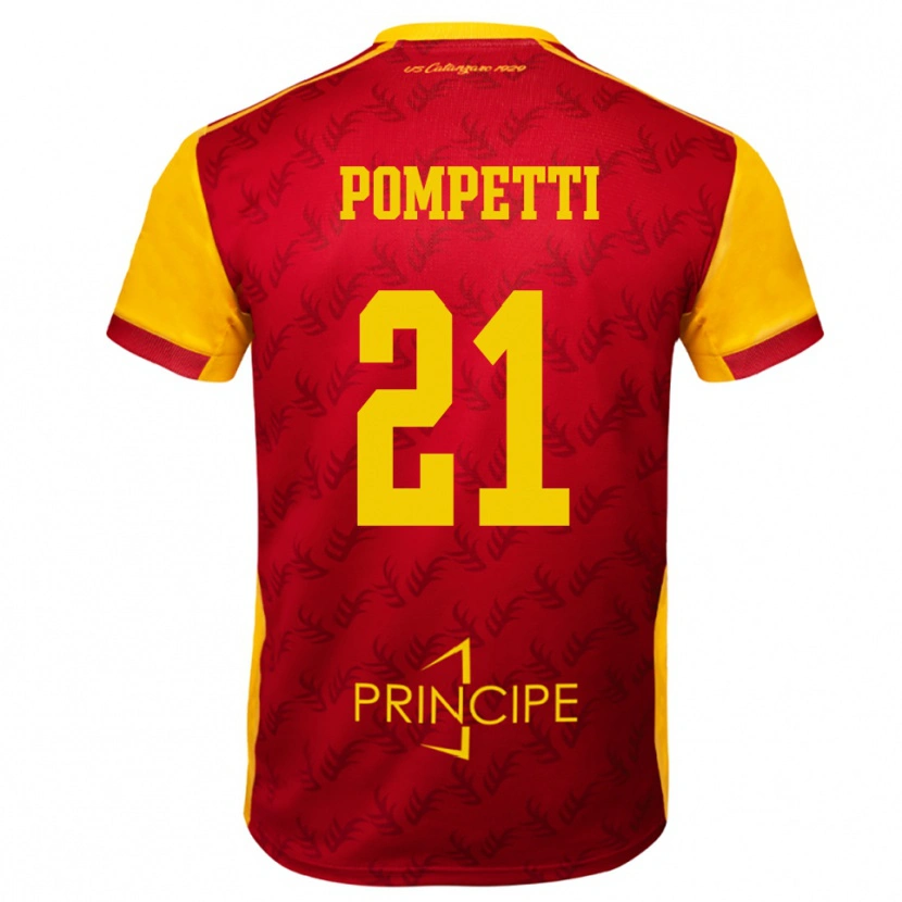 Danxen Kinder Marco Pompetti #21 Gelb Rot Heimtrikot Trikot 2025/26 T-Shirt Österreich
