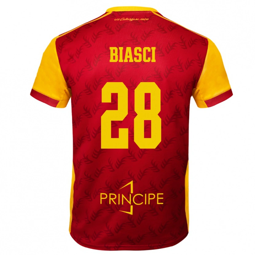 Danxen Kinder Tommaso Biasci #28 Gelb Rot Heimtrikot Trikot 2025/26 T-Shirt Österreich