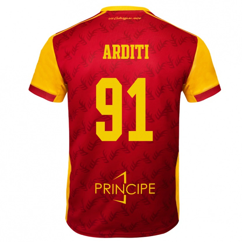 Danxen Kinder Gabriel Arditi #91 Gelb Rot Heimtrikot Trikot 2025/26 T-Shirt Österreich