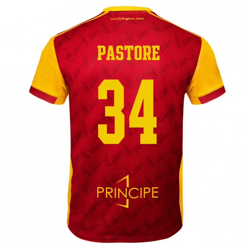 Danxen Kinder Federico Pastore #34 Gelb Rot Heimtrikot Trikot 2025/26 T-Shirt Österreich