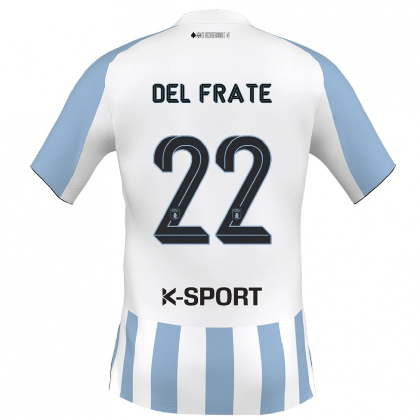 Danxen Kinder Federico Del Frate #22 Weiß Himmelblau Heimtrikot Trikot 2025/26 T-Shirt Österreich
