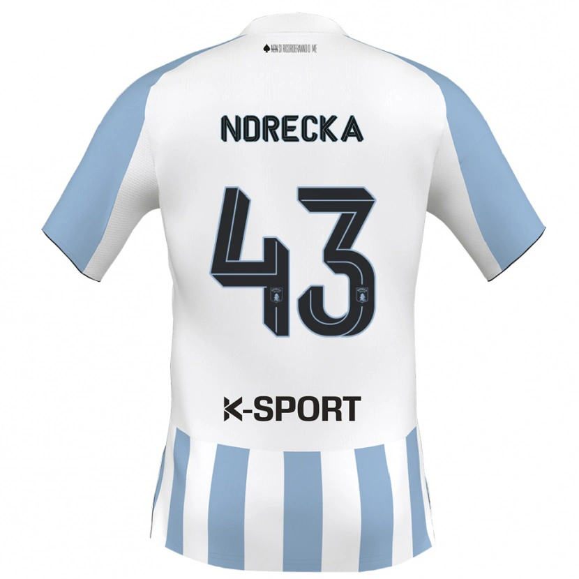 Danxen Kinder Angelo Ndrecka #43 Weiß Himmelblau Heimtrikot Trikot 2025/26 T-Shirt Österreich