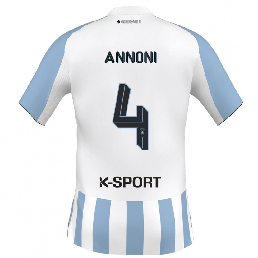 Danxen Kinder Tommaso Annoni #4 Weiß Himmelblau Heimtrikot Trikot 2025/26 T-Shirt Österreich