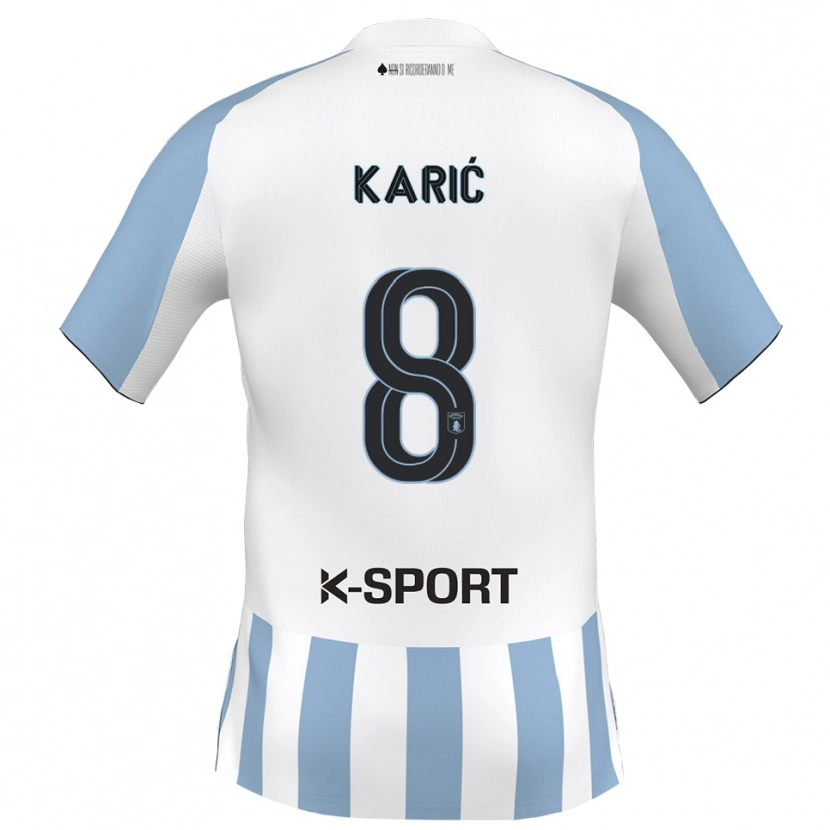 Danxen Kinder Nermin Karić #8 Weiß Himmelblau Heimtrikot Trikot 2025/26 T-Shirt Österreich