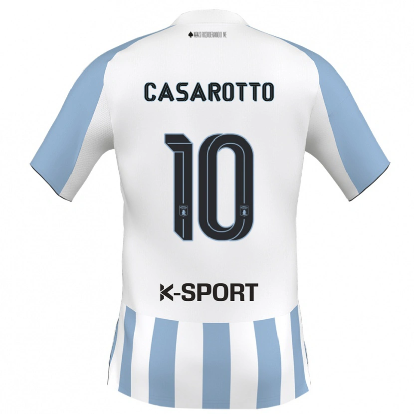 Danxen Kinder Matteo Casarotto #10 Weiß Himmelblau Heimtrikot Trikot 2025/26 T-Shirt Österreich