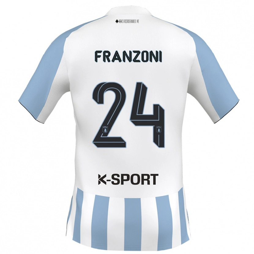 Danxen Kinder Andrea Franzoni #24 Weiß Himmelblau Heimtrikot Trikot 2025/26 T-Shirt Österreich