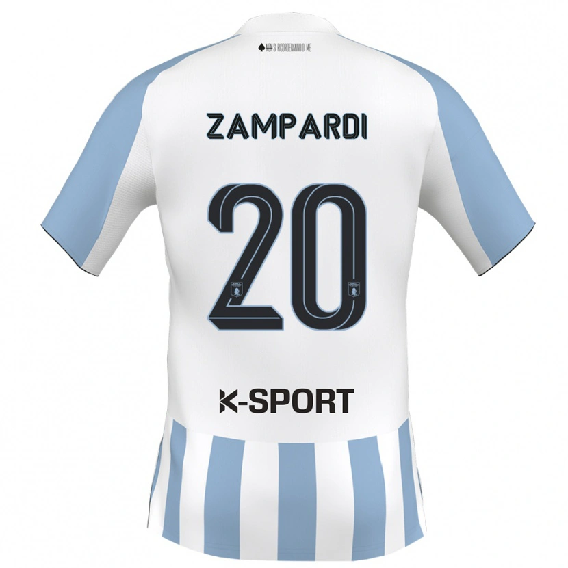 Danxen Kinder Gabriele Zampardi #20 Weiß Himmelblau Heimtrikot Trikot 2025/26 T-Shirt Österreich