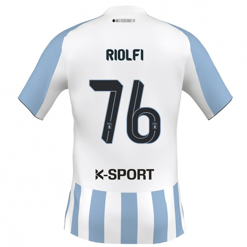 Danxen Kinder Emanuele Riolfi #76 Weiß Himmelblau Heimtrikot Trikot 2025/26 T-Shirt Österreich