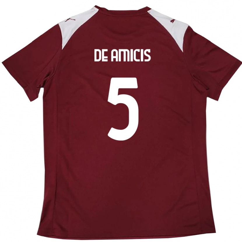 Danxen Kinder Christian De Amicis #5 Burgunderrot Weiß Heimtrikot Trikot 2025/26 T-Shirt Österreich