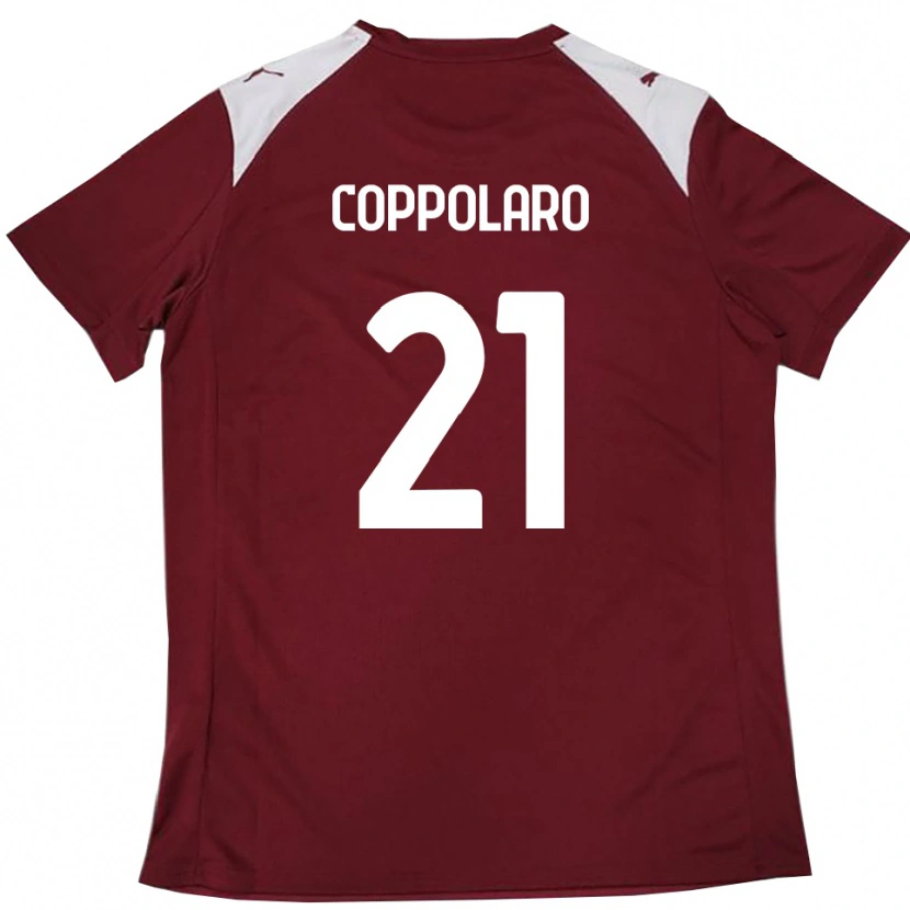 Danxen Kinder Mauro Coppolaro #21 Burgunderrot Weiß Heimtrikot Trikot 2025/26 T-Shirt Österreich