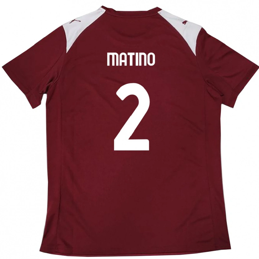 Danxen Kinder Emmanuele Matino #2 Burgunderrot Weiß Heimtrikot Trikot 2025/26 T-Shirt Österreich