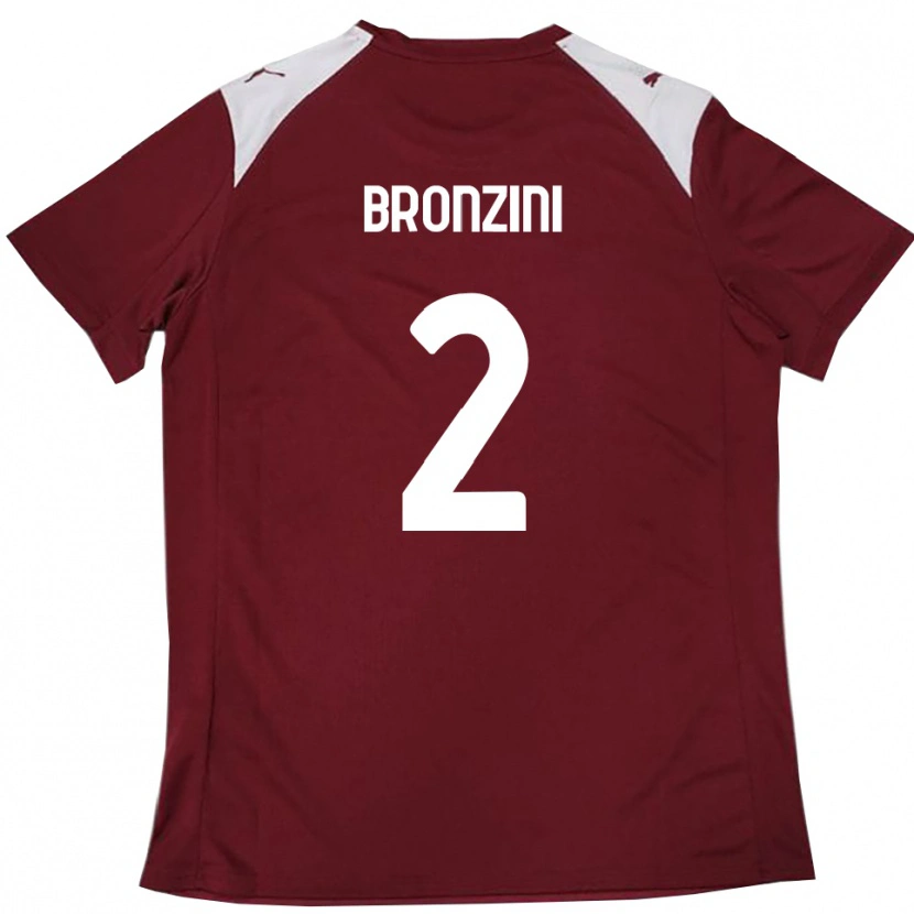 Danxen Kinder Luca Bronzini #2 Burgunderrot Weiß Heimtrikot Trikot 2025/26 T-Shirt Österreich