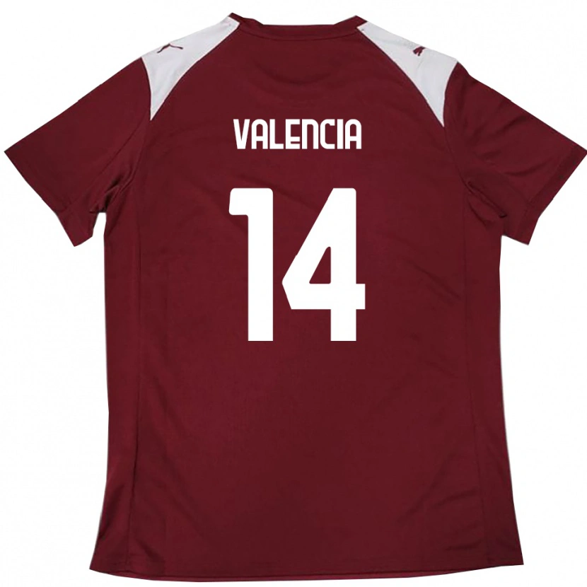 Danxen Kinder Diego Valencia #14 Burgunderrot Weiß Heimtrikot Trikot 2025/26 T-Shirt Österreich
