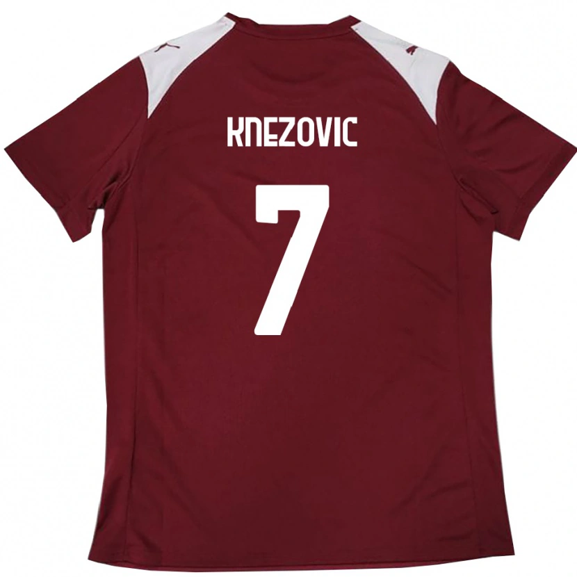 Danxen Kinder Borna Knezovic #7 Burgunderrot Weiß Heimtrikot Trikot 2025/26 T-Shirt Österreich