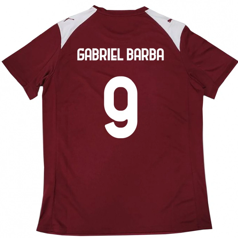 Danxen Kinder Luigi Gabriel Barba #9 Burgunderrot Weiß Heimtrikot Trikot 2025/26 T-Shirt Österreich