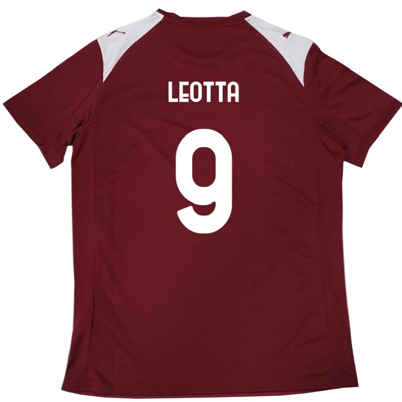 Danxen Kinder Mario Leotta #9 Burgunderrot Weiß Heimtrikot Trikot 2025/26 T-Shirt Österreich