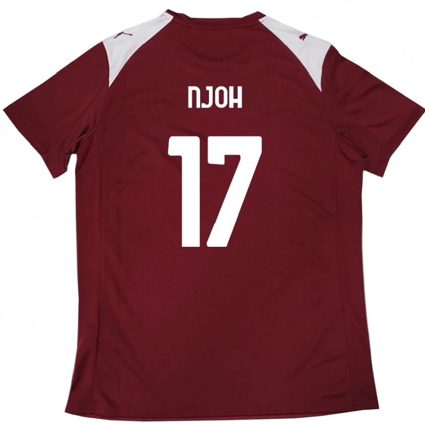 Danxen Kinder Lilian Njoh #17 Burgunderrot Weiß Heimtrikot Trikot 2025/26 T-Shirt Österreich