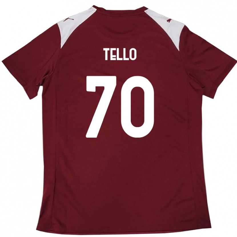 Danxen Kinder Andrés Tello #70 Burgunderrot Weiß Heimtrikot Trikot 2025/26 T-Shirt Österreich