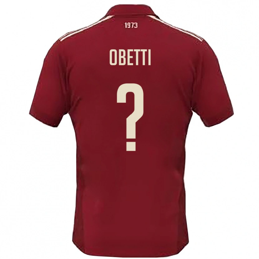 Danxen Kinder Gianmarco Obetti #0 Burgunderrot Weiß Heimtrikot Trikot 2025/26 T-Shirt Österreich