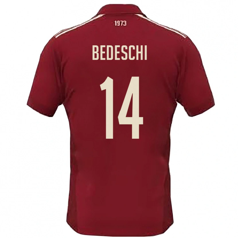 Danxen Kinder Davide Bedeschi #14 Burgunderrot Weiß Heimtrikot Trikot 2025/26 T-Shirt Österreich