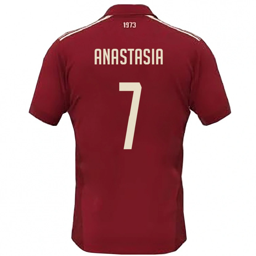 Danxen Kinder Emanuele Anastasia #7 Burgunderrot Weiß Heimtrikot Trikot 2025/26 T-Shirt Österreich