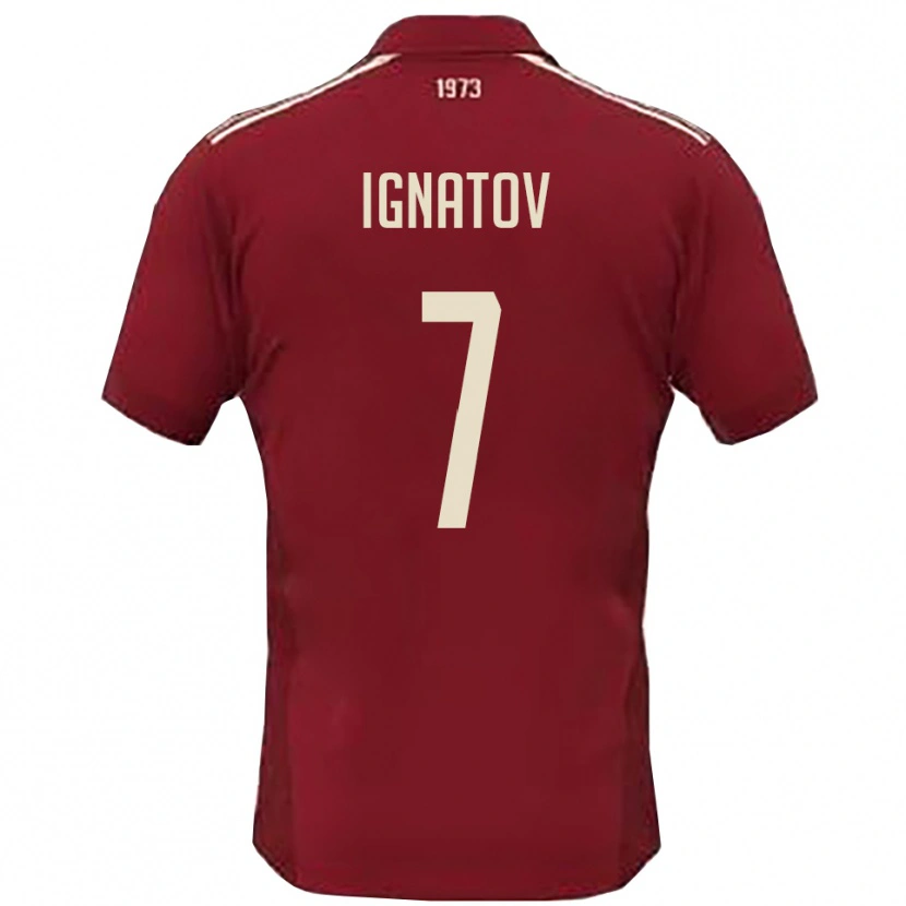 Danxen Kinder Eduard Ignatov #7 Burgunderrot Weiß Heimtrikot Trikot 2025/26 T-Shirt Österreich