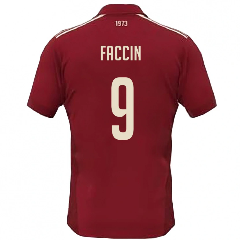 Danxen Kinder Nicola Faccin #9 Burgunderrot Weiß Heimtrikot Trikot 2025/26 T-Shirt Österreich